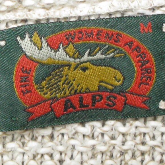 Alps Cream 100% Cotton Crew Neck Sweater Size Medium - Picture 6 of 6